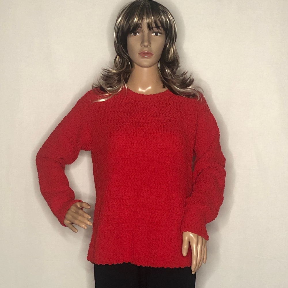 Red Teddy Bounclé Sweater by Style & Co. Size M
